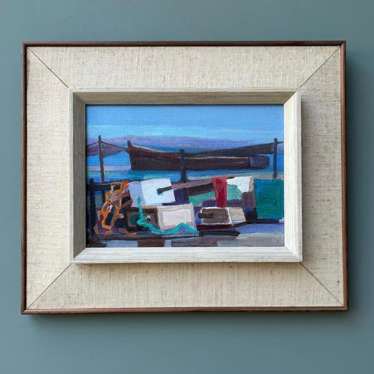 Blue Beach. Original, affordable, vintage art. Main picture